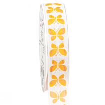 Artikel Decoratief lint vlinders oranje draadrand 25mm 18m