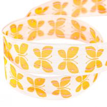 Artikel Decoratief lint vlinders oranje draadrand 25mm 18m