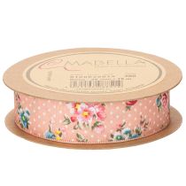 Artikel Cadeaulint met bloemenpatroon voor speelse cadeaus en knutselwerkjes, 2,5 cm breed, 15 m lang