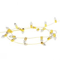 Artikel Decoratief lint kerstlichtketting goud zilver B12mm L5m
