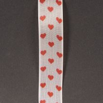 Artikel Cadeaulint met hartjes, ideaal voor creatieve verpakkingsideeën en persoonlijke cadeaus, 2,5 cm breed, 15 m lang