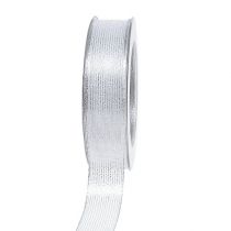 Artikel Sierlint met lurex strepen zilver 25mm 20m