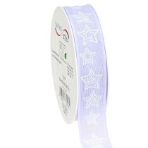 Artikel Decoratief lint met sterren kerstlint lila 25mm 18m
