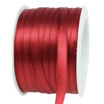 Artikel Satijnen lint cadeaulint Bordeaux dubbel satijn 6mm 50m