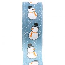 Decoratieve tape met sneeuwman blauw 40 mm 20 m