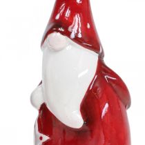 Artikel Kerstman figuur Nicolaas rood, wit keramiek H13.5cm 2st