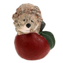 Decoratief figuur egel op appel 7,5 cm keramiek