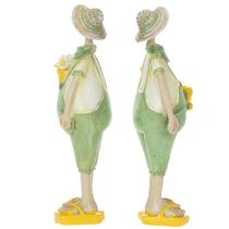 Artikel Decoratieve tuinmanfiguurtjes, tafeldecoratie, zomer, groen/geel, 16,5 x 5,5 cm, 2 stuks