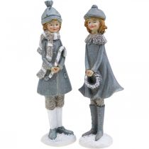Artikel Deco figuren winter kinderfiguren meisjes H19cm 2st