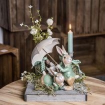 Deco figuren paar konijnen Deco konijnen met paraplu H22cm