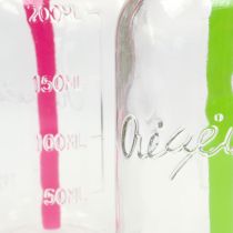 Decoratieve flessen met deksel en rietje H14.5cm