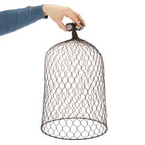 Artikel Decoratieve metalen bel, klimhulp, draadkap, bruin, roestkleurige afwerking, H50/41cm Ø30/25cm, set van 2
