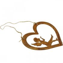 Artikel Decoratie hanger metaal patina deco hart engel Ø15cm 6st