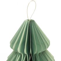 Artikel Decoratieve hanger papierboom Kerst mint zilver H40cm 2st
