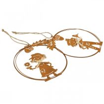Artikel Decoratieve hanger roest herfstdecoratie decoratieve ring metaal Ø13cm 4 st