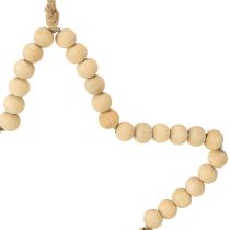 Artikel Decoratieve kerst houten kralen hart sterboom H16cm 3 st