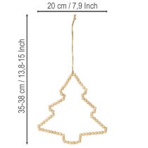 Artikel Decoratiehanger kerst houten kralen hart ster boom H20cm 3st
