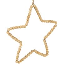 Artikel Decoratiehanger kerst houten kralen hart ster boom H20cm 3st