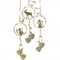 Artikel Deco hanger raam, metalen krans Advent, engel, rendier Ø9cm set van 3