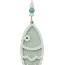 Artikel Decoratieve hanger vishout hangdecoratie maritiem blauw 12cm 9 stuks