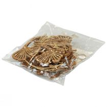 Artikel Deco hanger hout gingko deco gingko blad goud 5x6,5cm 12 stuks
