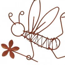 Decoratiehanger metaal bijen decoratiehanger roest 9x6,5cm 6st
