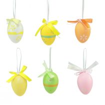 Artikel Decoratieve hanger plastic paaseieren om op te hangen 4×5,5 cm 12 st