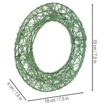 Artikel Groene decoratieve draadkrans van gaas voor doe-het-zelfprojecten, 19 cm, 2 stuks