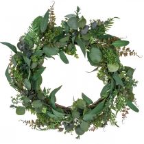 Decoratieve krans bladeren eucalyptus krans groen kunstmatig Ø55cm