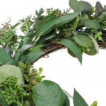 Decoratieve krans bladeren eucalyptus krans groen kunstmatig Ø55cm