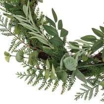 Decoratieve krans kunstkrans eucalyptus spar olijf Ø45cm