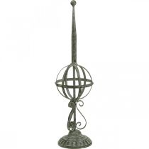 Decoratief object, kranshouder, metalen decoratie grijs, bruin, wit shabby chic H62.5cm Ø16cm