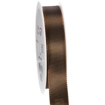 Artikel Bruin taftlint op een rol, veelzijdig te gebruiken voor decoratie, 25 mm breed, 50 m lang