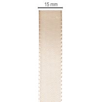 Artikel Decoratief lint, satijnen lint, taftlint, beige, 15 mm, 50 m
