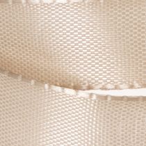Artikel Decoratief lint, satijnen lint, taftlint, beige, 15 mm, 50 m