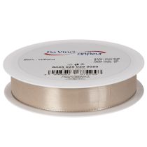 Artikel Decoratief satijnen lint, beige taftlint, 25 mm breed, 50 m lang.