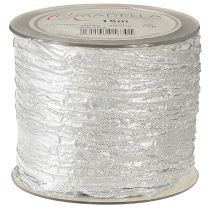Artikel Decoratief lint cadeaulint tafellint zilver licht 75mm 15m