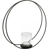 Artikel Decoratieve ring lantaarn metalen kandelaar zwart Ø35cm