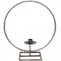 Artikel Decorring metalen kandelaar zilver shabby chic Ø32cm