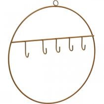 Metalen ring met haak, decoratieve ring om op te hangen, roestvrijstalen haakring Ø28cm