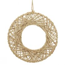 Decoratieve ring jute bedekt hangende decoratie boho decoratie natuur Ø28cm 4st