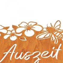 Sierring metaal roest deco bloemen &quot;Auszeit&quot; gepatineerd Ø38cm