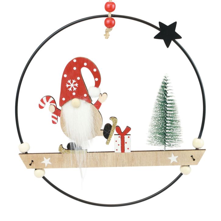 Artikel Decoratieve ring metalen kabouter decoratieve hanger Kerstmis Ø21,5cm 2 st