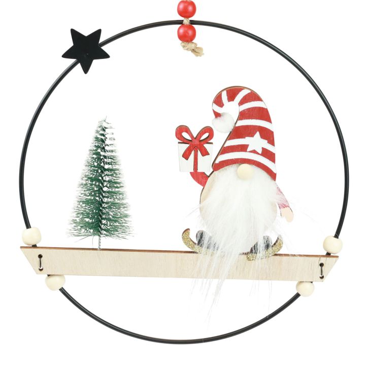 Artikel Decoratieve ring metalen kabouter decoratieve hanger Kerstmis Ø21,5cm 2 st