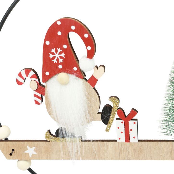 Artikel Decoratieve ring metalen kabouter decoratieve hanger Kerstmis Ø21,5cm 2 st