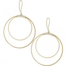 Artikel Ring om op te hangen, doe-het-zelf, raamdecoratie, boho-stijl, dubbele ring natuurlijke kleuren Ø20/15cm 4 stuks