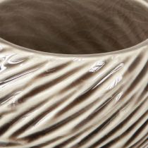 Artikel Decoratieve schaal Keramiek Spiraal Decor Beige Bruin Ø9cm 4st