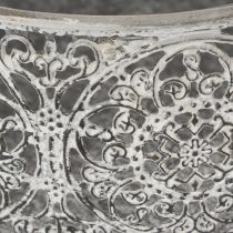 Artikel Decoratieve metalen schaal, grijs en wit patroon, Ø16/19,5/23,5 cm, set van 3
