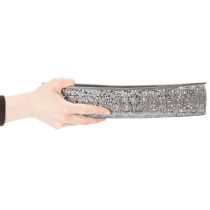 Artikel Decoratieve metalen kom, grijs patroon, ovaal, L36cm/33,5cm, set van 2