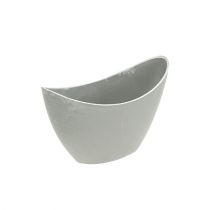 Artikel Decoratieve kom kunststof grijs 20cm x 9cm H11,5cm 1 stuk